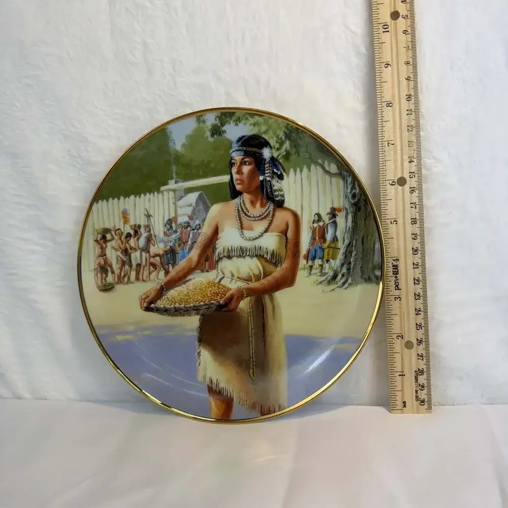 Pocahontas By David Wright Collector Plate Noble American Indian Women Hamilton